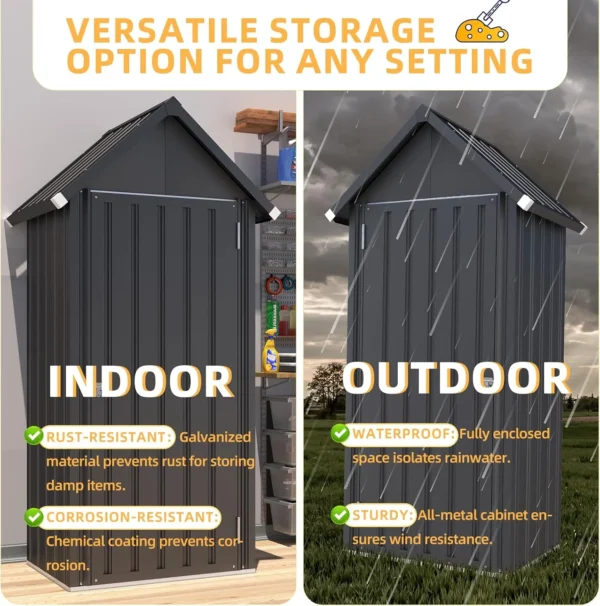 Pro-Tect 2.5'x1.5' Apex Metal Storage Shed- Grey - Image 8