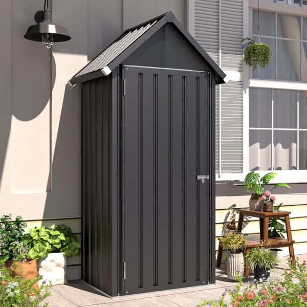 Pro-Tect 2.5'x1.5' Apex Metal Storage Shed- Grey - Image 6