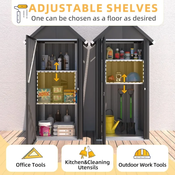 Pro-Tect 2.5'x1.5' Apex Metal Storage Shed- Grey - Image 7