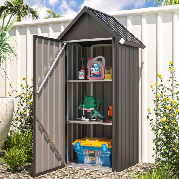 Pro-Tect 2.5'x1.5' Apex Metal Storage Shed- Grey - Image 9