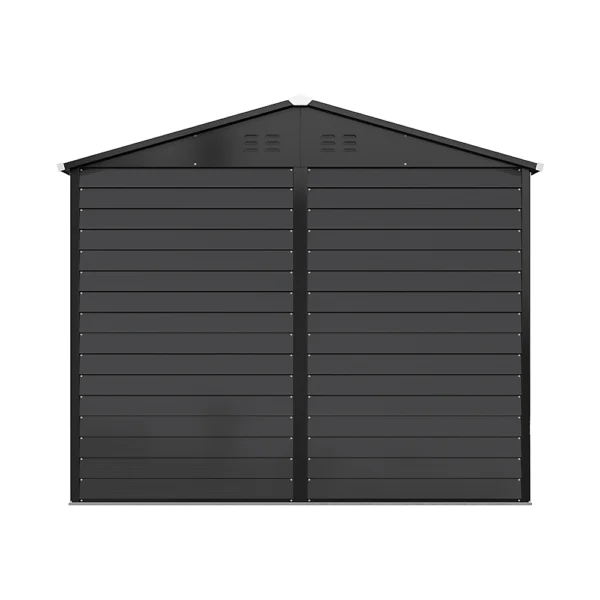 Living and Home 8x5.5 Double Hinged Metal Apex Shed with Windows - Anthracite Black - Image 5
