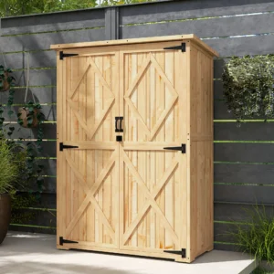Outsunny 3.5'x 1.5'  Wooden Storage Unit Shed
