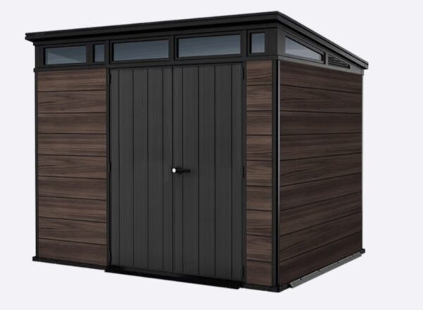 Keter 9' x 7' Signature Pent Plastic Shed - Rosewood