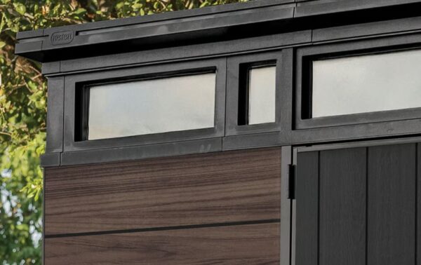 Keter 9' x 7' Signature Pent Plastic Shed - Rosewood - Image 5