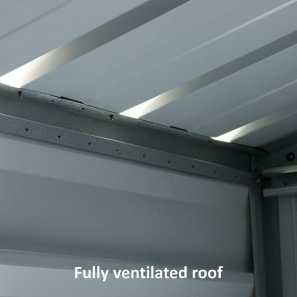 Yardmaster 6' x 7' Tall Apex Metal Shed - Platinum Stonegrey - Image 5
