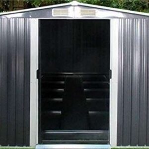 Pro-Tect Pro 8'x6' Metal Apex Shed with Foundation Grid - Grey