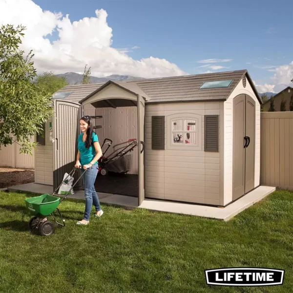 Lifetime 15x8  Heavy Duty Plastic Shed - Dual Entry X60079 - Image 3