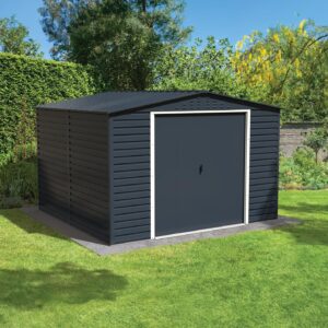 Duramax 10x10 Alpine Metal Apex Garden Shed - Anthracite (Arriving Mid 2026)