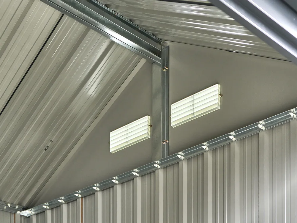 Pro-Tect Nocciano 10'x7' Double Hinged Metal Shed - Warm Brown Grey - Image 13