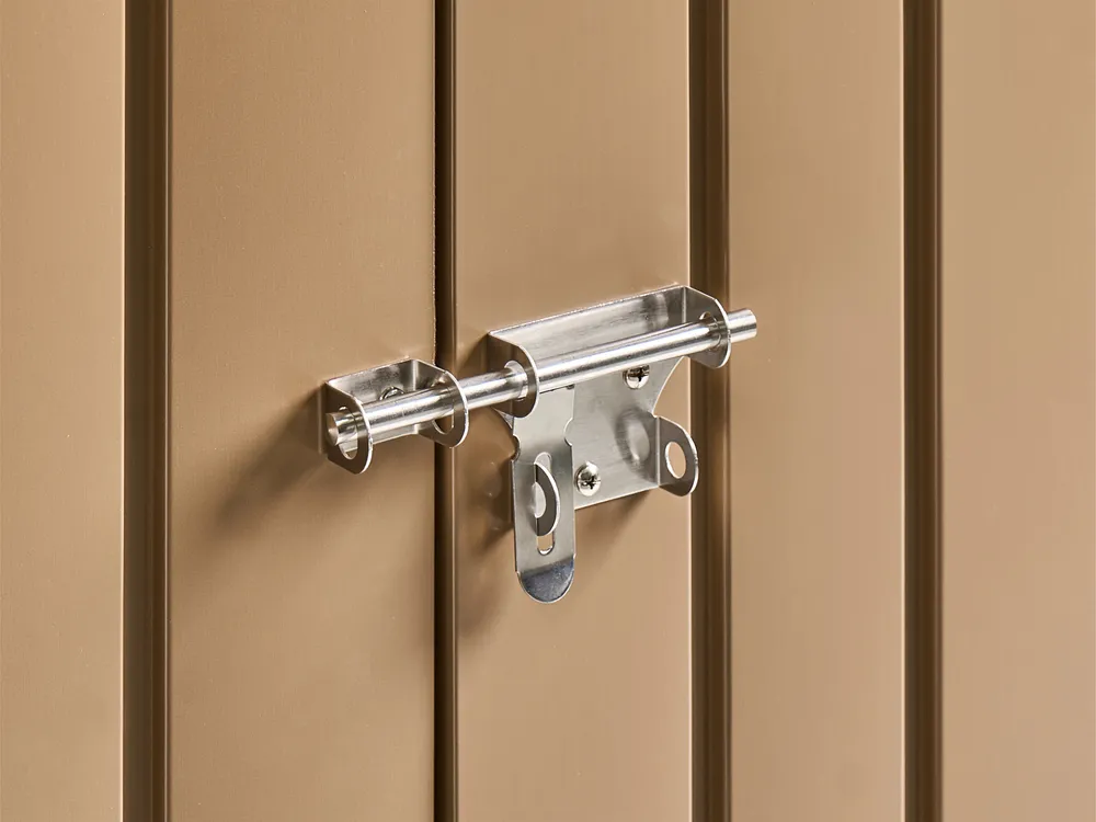 Pro-Tect Nocciano 8'x5.5' Double Hinged Metal Shed - Warm Brown Grey - Image 4