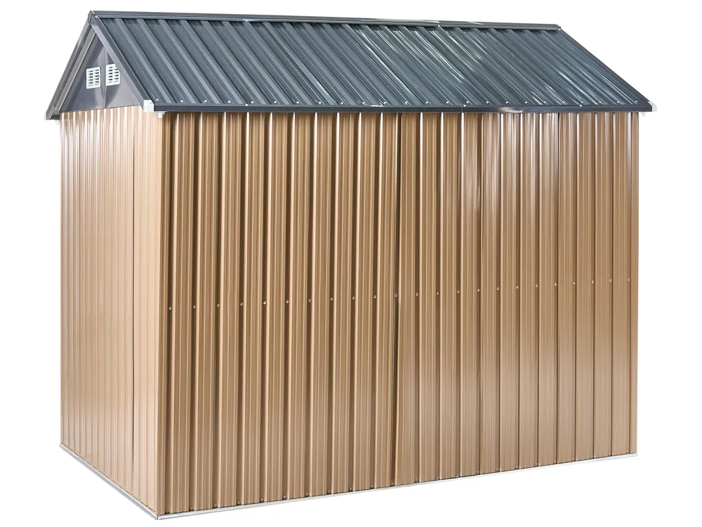 Pro-Tect Nocciano 8'x5.5' Double Hinged Metal Shed - Warm Brown Grey - Image 10