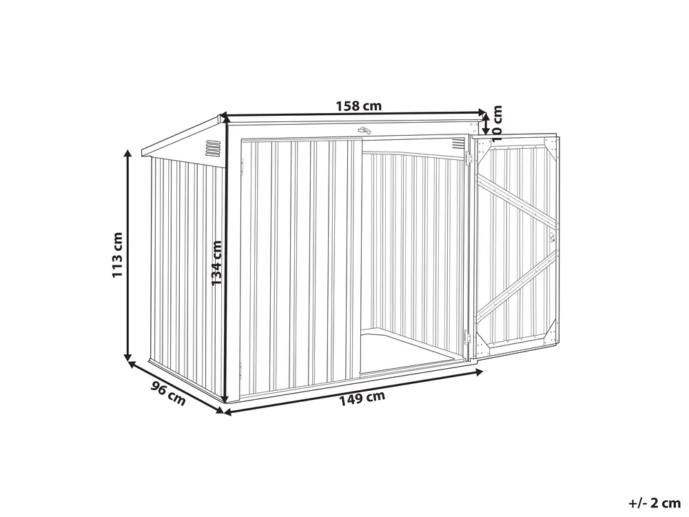 Pro-Tect Moena 5'x3' Metal Storage Cabinet - Light Grey - Image 11