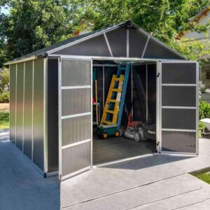 Palram 11x9 Canopia Yukon Plastic Shed - Dark Grey