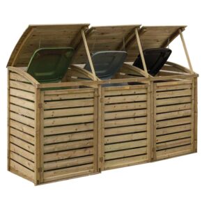 Rowlinson Timber Triple Bin Store