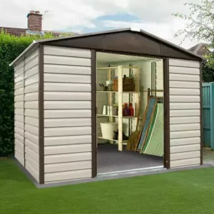 Yardmaster 10' x 6' Shiplap Apex Metal Shed - Brown