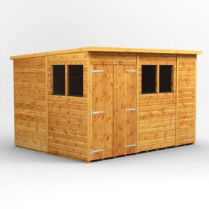Power 10'x8' Tongue and Groove Timber Pent Shed (window or windowless) (single or double door)