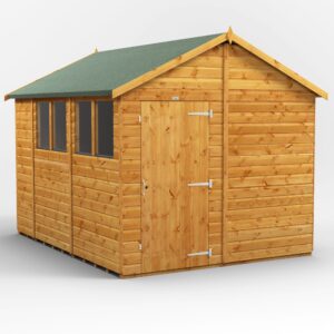 Power 10'x8' Tongue and Groove Timber Apex Shed (window or windowless) (single or double door)