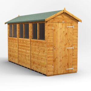 Power 12'x4' Tongue and Groove Timber Apex Shed (window or windowless) (single or double door)