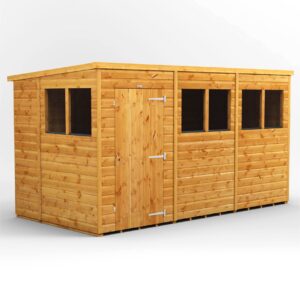 Power 12'x6' Tongue and Groove Timber Pent Shed (window or windowless) (single or double door)