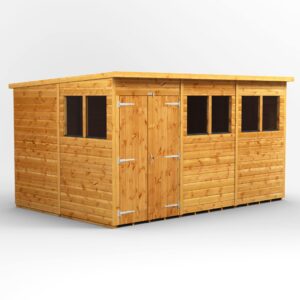 Power 12'x8' Tongue and Groove Timber Pent Shed (window or windowless) (single or double door)
