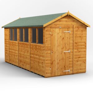 Power 14'x6' Tongue and Groove Timber Apex Shed (window or windowless) (single or double door)