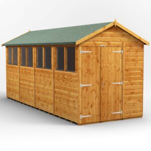 Power 16'x6' Tongue and Groove Timber Apex Shed (window or windowless) (single or double door)