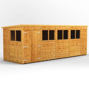 Power 18'x6' Tongue and Groove Timber Pent Shed (window or windowless) (single or double door)