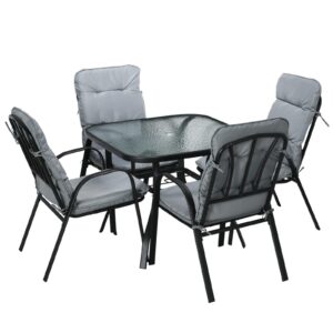 Outsunny 5 Piece Garden Dining Set -  Black