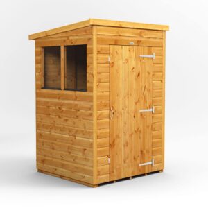 Power 4'x4' Tongue and Groove Timber Pent Shed (window or windowless) (single or double door)