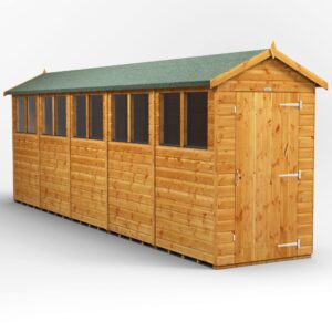 Power 20'x4' Tongue and Groove Timber Apex Shed (window or windowless) (single or double door)