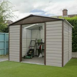 Yardmaster 10' x 12' Shiplap Apex Metal Shed - Brown