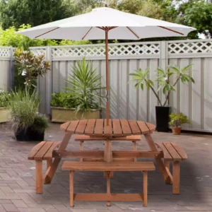 Outsunny 8-Seater Timber Picnic Set