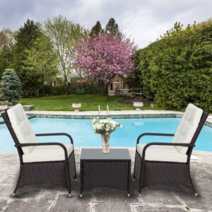 Outsunny 2-Seater Rattan Garden Furniture Bistro Set - Brown