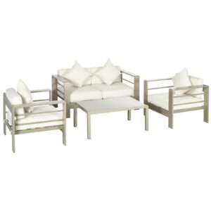 Outsunny 4 Piece Outdoor Garden Furniture Set - Champagne Gold