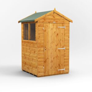 Power 4'x4' Tongue and Groove Timber Apex Shed (window or windowless) (single or double door)