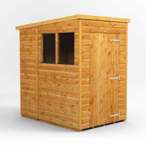 Power 4'x6' Tongue and Groove Timber Pent Shed (window or windowless) (single or double door)