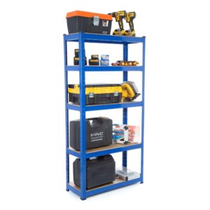 Pro-Tect 5 Tier Adjustable Powder Coated Shelving Unit WorkBench- Blue (PTBLUNIT)
