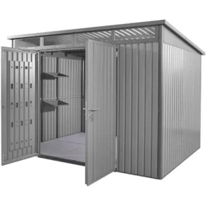 Hex Living Hixon 10'x8' Heavy Duty Metal Shed - Grey