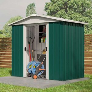 Yardmaster 6' x 6' Apex Metal Shed - Emerald