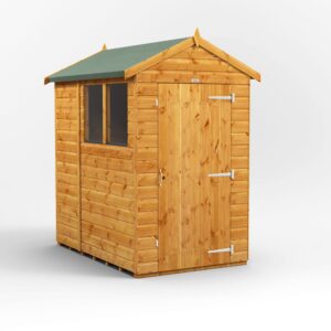 Power 6'x4' Tongue and Groove Timber Apex Shed (window or windowless) (single or double door)