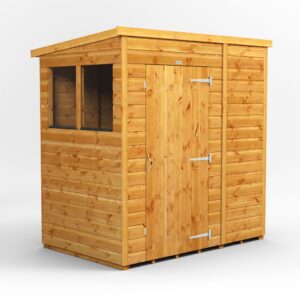 Power 6'x4' Tongue and Groove Timber Pent Shed (window or windowless) (single or double door)