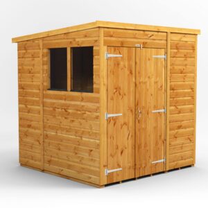 Power 6'x6' Tongue and Groove Timber Pent Shed (window or windowless) (single or double door)