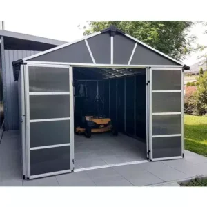 Palram 11x17 Canopia Yukon Plastic Shed - Dark Grey