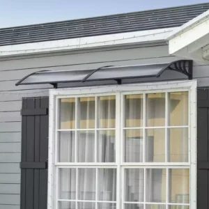 Outsunny 6.5' x 2.5' Front Door Canopy Outdoor Awning - Black