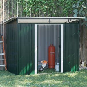 OutSunny 8.5x4 Pent Metal Shed - Green