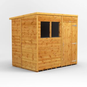 Power 7'x5' Tongue and Groove Timber Pent Shed (window or windowless) (single door)