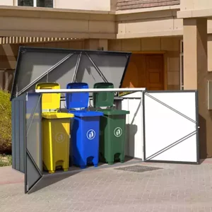 Duramax Metal Triple Wheelie Bin Store - Anthracite Grey