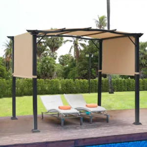 OutSunny 10'x8' Metal Retractable Pergola