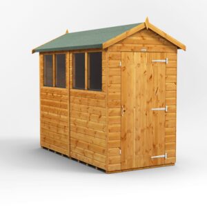 Power 8'x4' Tongue and Groove Timber Apex Shed (window or windowless) (single or double door)