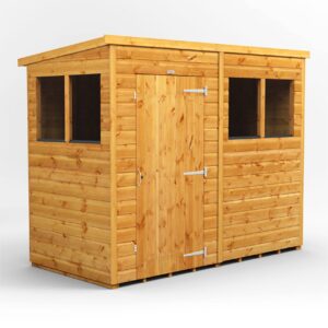 Power 8'x4' Tongue and Groove Timber Pent Shed (window or windowless) (single or double door)